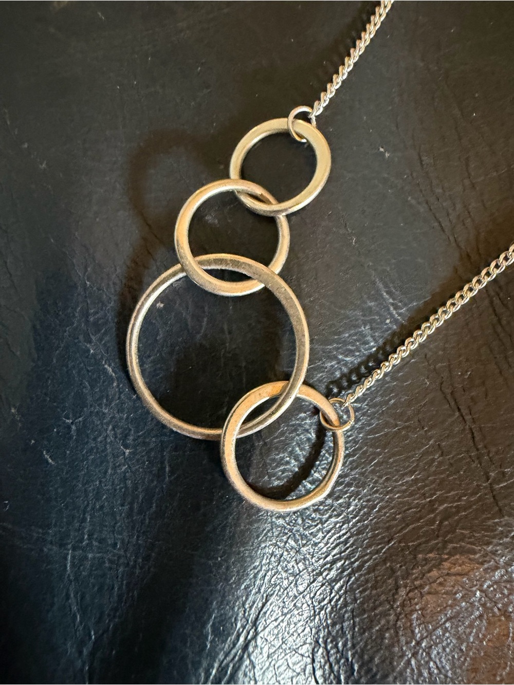 Delicate Silver Chain Necklace - Thin & Rope Mix four intricate circles